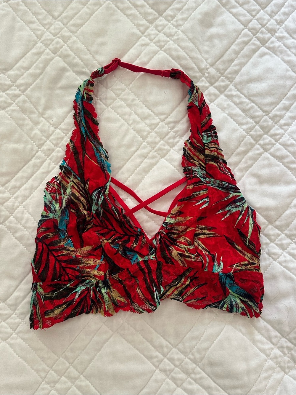 Victoria's Secret PINK Red Tropical Strappy Bralette